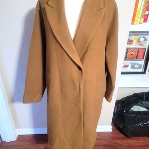 Madewell Womens Wool Camel Coat sz 14